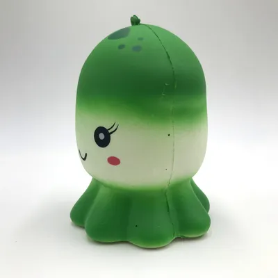 Glossy Octopus Green PU Toys Squishy Slow Rising Squishies Toy