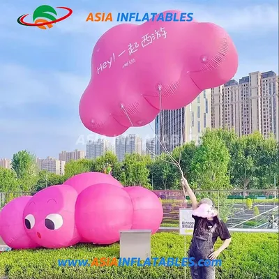 Cartoon Style Inflatable Cloud Model Inflatable Pink Cloud Balloon for Outdoor Decoration