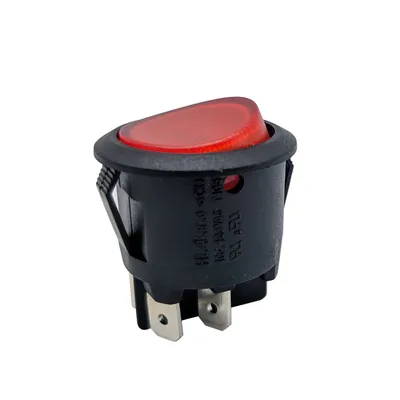 Dpst 4 Pin on off Automotive Rocker Switch with Red LED Lamp