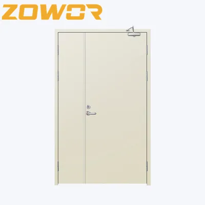 Double Leaf Steel Fire Rated Security Doors with Glass