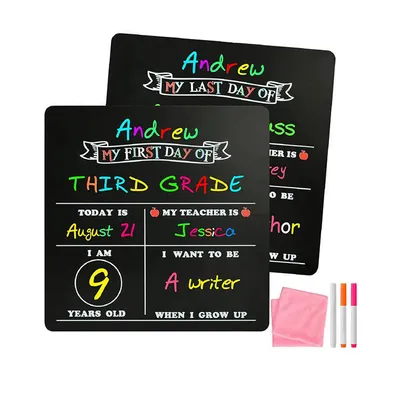 Customized First Day and Last Day of School Milestone Message Board Nursery Wooden Chalkboard for Sale