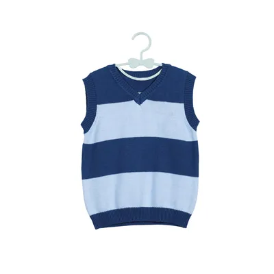 Spring Autumn Fashion Popular Striped V-Neck Sleeveless Knitted Vest for Kids