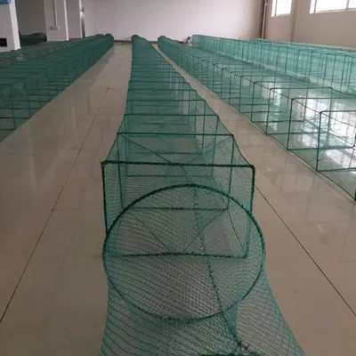 Folding Durable Ground Lobster Crab Traps Cage Net