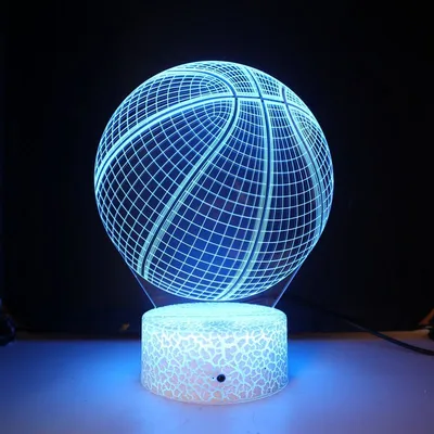Factory Wholesale 3D LED Night Light 16 RGB Changeable Colors Crack Shape Base Acrylic 3D Visual Night Lamp for Festival Gift