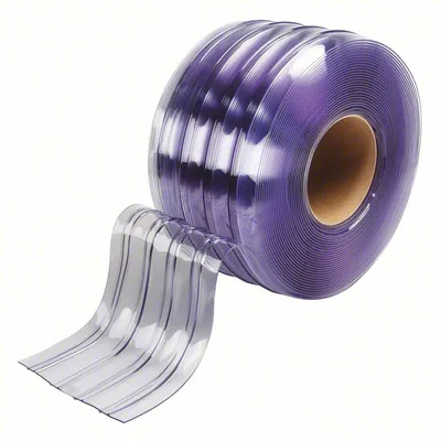 Plastic Vinyl Strip Door Curtain Clear Ribbed PVC Strip Curtain for Forklift Traffic