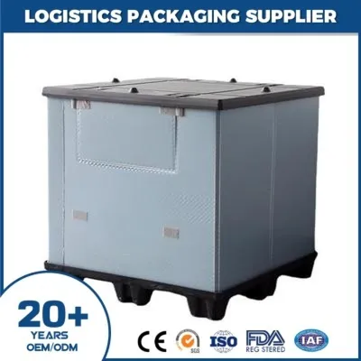 Efficient China Collapsible Foldable Plastic Pallet Box with Lock System