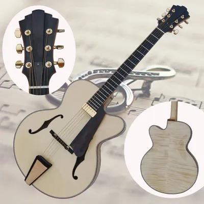 16inch Natural Color Handmade Jazz Guitar---Available in The Stock