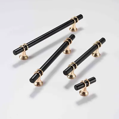 Alloy Black Gold Door Handle Wardrobe Kitchen Cabinet Drawer Solid Handle Cabinet Knobs and Handles