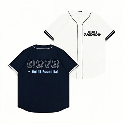 Trendy Shiny Fabric Sports Top Number Star Training Baseball Wear