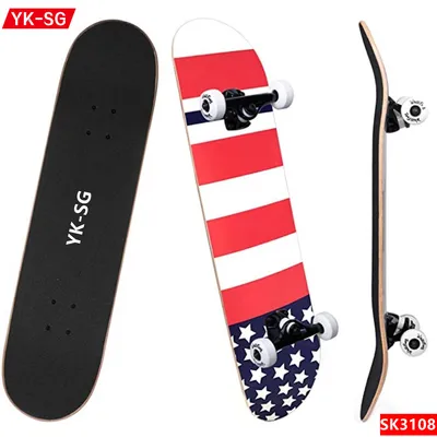 31" Double Kick Concave Street Skateboard with 8 Layer Alpine Hard Rock Maple Deck with ABEC-9 Bearings