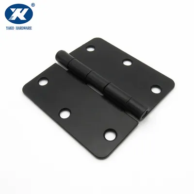 Matt Black Metal Iron Steel Hinge Radius Corner Full Mortise Butt Hinges