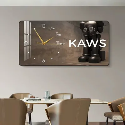 Wholesale Violent Bear Restaurant Crystal Glass Wall Art Clock Paintings