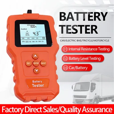 Portable Lead Acid Battery Tester with LCD Display for Resistance and Conductivity