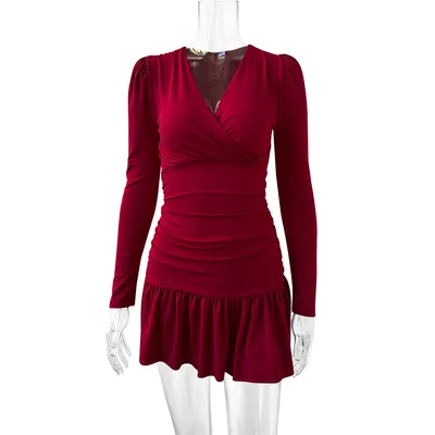 OEM/ODM Autumn and Winter Sexy Long-Sleeved Slim Dress