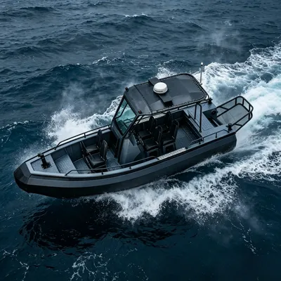 760 Foam Collar Aluminum Rib Boat Heavy Duty Unsinkable Boat for Surf Rescue Search and Recovery Marine Boat