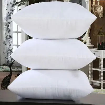 PAL Fabric (Set of 2) Premium Cotton Feel Microfiber Square Sham Pillow Insert 18X18 Made in China