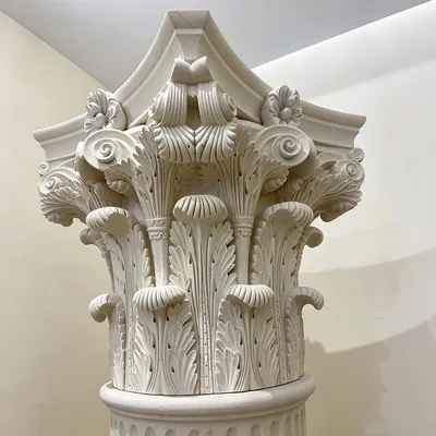 Corinthian Order Natural Marble Roman Column Capital