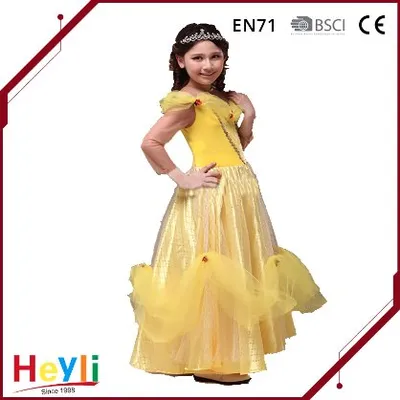 New Simple Princess Dress Theatrical Costume Yellow Dress