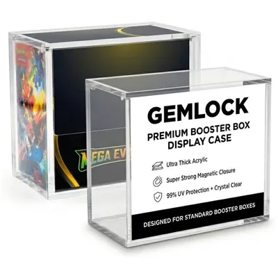 China UV Resistant Transparent Pokemon Trainer Card Packaging Gift Storage Collection Case Clear Acrylic Booster Display Box