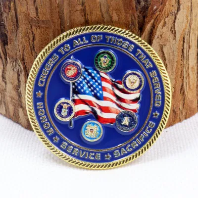 Personalised Custom Usmc Challenge Coin Polished Gold Coin Soft Enamel 3D Metal Challenge Coins