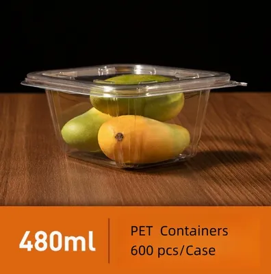 Disposable Plastic Pet Salad Packing Box for Fruit and Vegetables