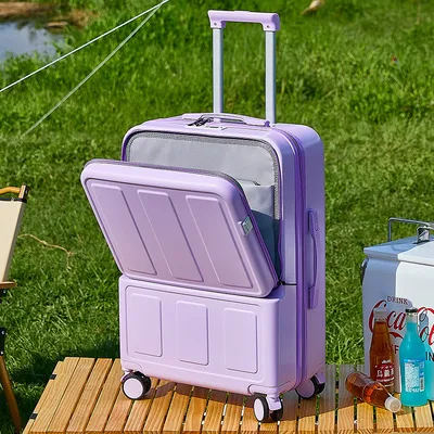 Multi Functional High Quality Front Opening Laptop Suitcase Set Trolley Luggage