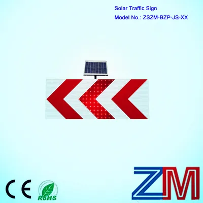 Durable Solar Powered LED Chevron Traffic Sign / LED Road Sign