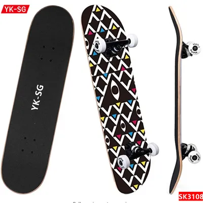 Skateboards, 31 X 8 Complete Standard Skate Boards for Girls Boys Beginner, 7 Layer Canadian Maple Double Kick Concave Skateboard for Kids Youth Teens