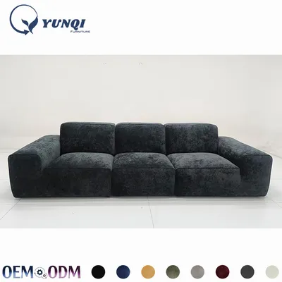 3.6m Dark Grey Chenille Modular 3 Seater Sitting Room Sectional Sofa