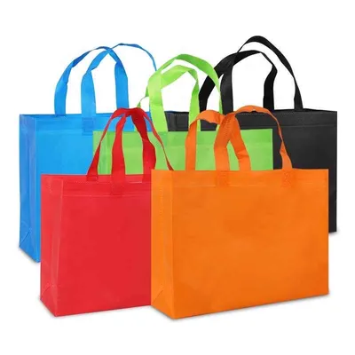 Customized Logo Printed Tote Bag Foldable Reusable Shopping Folding Non Woven Bag