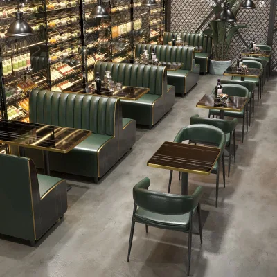 Cafeteria Booth Seating Sofa Cafe Table and Chair Dining Restaurant Furniture