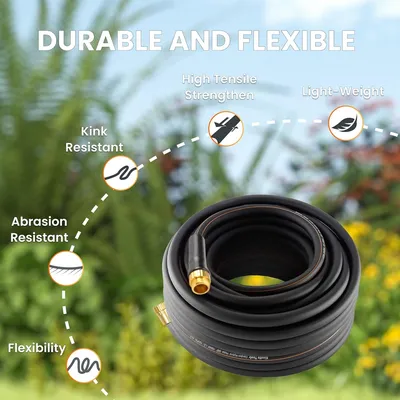 Hrbrid Garden Water Hose - 25 Feet, Garden Hose 100 FT, Heavy Duty Water Hose, Hybrid Polymer, Kink Resistance, Lightweight, Flexibility, Durability