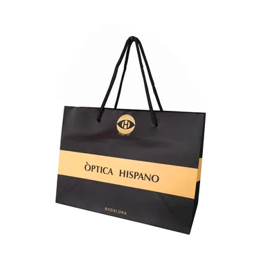Custom Luxury Recycled Black Paper Shopping Bag for Packaging Gift with Handle