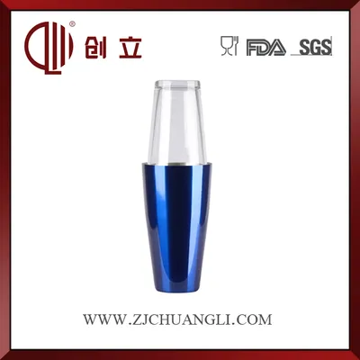 800ml Colorful Stainless Steel Boston Shaker with 450ml Glass Cup