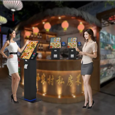 Small Desktop Self Service Touch Kiosk Support Cashless Payment for Restaurants