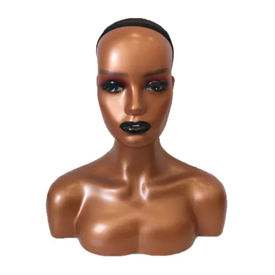 PP Material Metalic Skin Mannequin Head with Shoulders