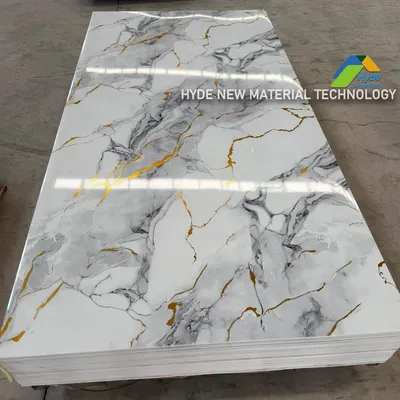 Factory Price Indoor Decoration UV Coating PVC Wall Panel TV Background Plastic Marble Sheet Cladding Board for Bedroom