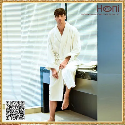 100% Terry Cotton Velour Hotel Bathrobe