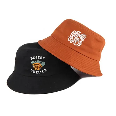 Double Sided Design Funny Embroidered Bucket Caps Bucket Fisherman Hat with Custom Logo