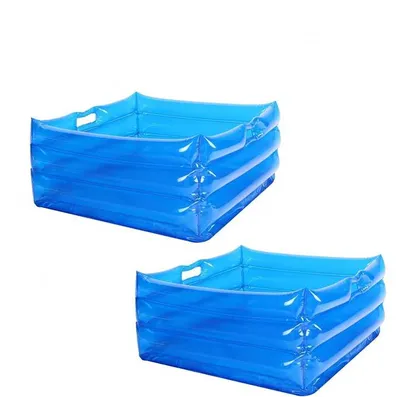Inflatable PVC Foot Bath Basin Colorful Soaking Tub for Pool Ladder Cleaning