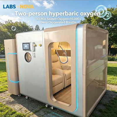 Premium 2 Occupant Carbon Fiber Hyperbaric Chamber Hardshell Seated Hbot 1.1-1.9 ATA Adjustable with Entertainment TV for Luxury Anti-Aging Rejuvenation