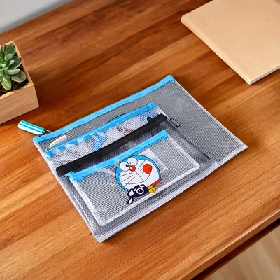 Clear PVC Pencil Pouch with Breathable Mesh for Easy Visibility