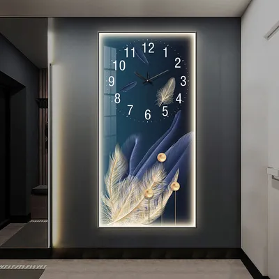 Luxury Decor Diamond LED Light Crystal Porcelain Painting Modern Animals LED Art Wall Clock