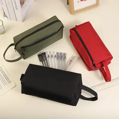 Heavy Duty Pencil Bag Tote with Handle, Big Capacity Stationery Organizer for Teen Girls Boys School