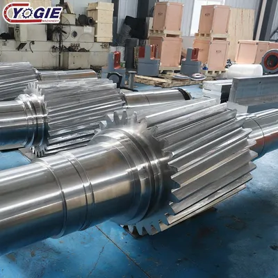 Custom Large Module Double Helical Pinion Shaft Alloy Steel 4140 Steel Forged Large Herringbone Gear Shaft