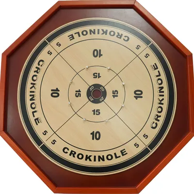 Wooden 4 in 1 Canada Crokinole Board Game Set for Two Players 24 Black & White Discs & Game Board