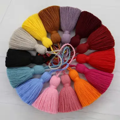 11cm Pure Cotton Tassel Long Rope Fat Tassel for Home Textile Pillow Angle Hanging Rope Tassel Tassel Luggage Accessories