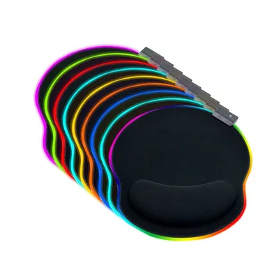 Gaming RGB Lighting Gel Arm Rest Office 3D Mouse Pad Memory Foam Hands Wrist Rest Silicone Pad with LED