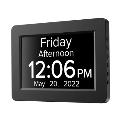 2022 Dementia Clocks Amazon 5 Alamrs with Reminder Day Clock for Senior (Black)