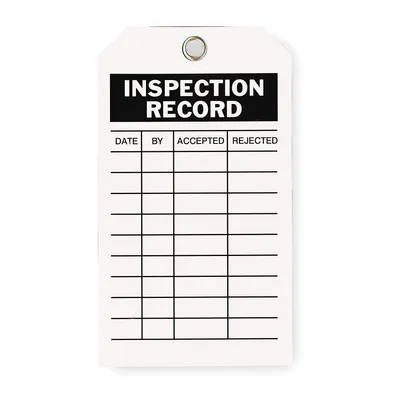 PVC Inspection Record White Safety Lockout Tags Label 0.5mm Thick